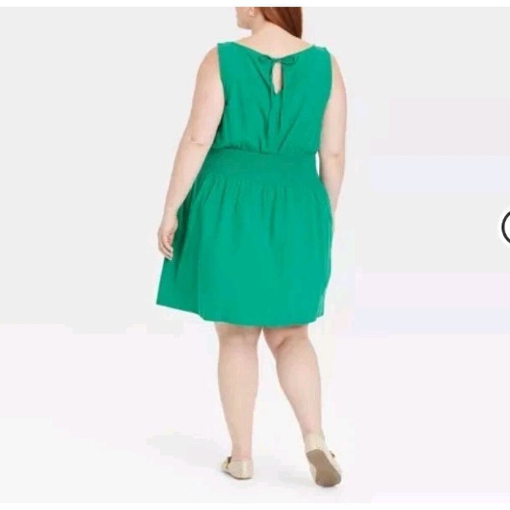 Women's Mini Sundress Sleevess Universal Thread Green Resort Vacation Size 1X - Picture 2 of 9
